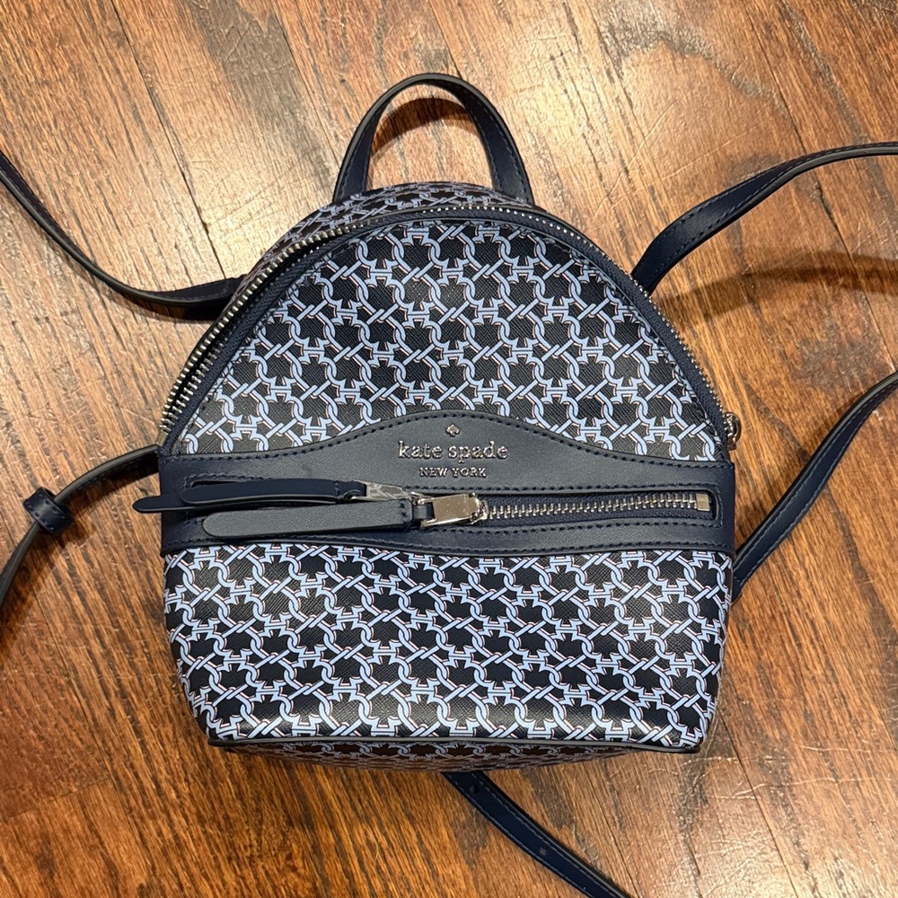 kate spade Black & White Geometric Mini Backpack
